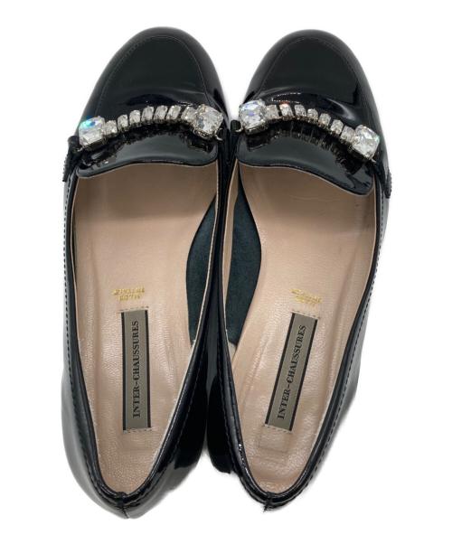 INTER-CHAUSSURES（インターショシュール）INTER-CHAUSSURES (インターショシュール) ビジューモカシューズ ブラック サイズ:36の古着・服飾アイテム