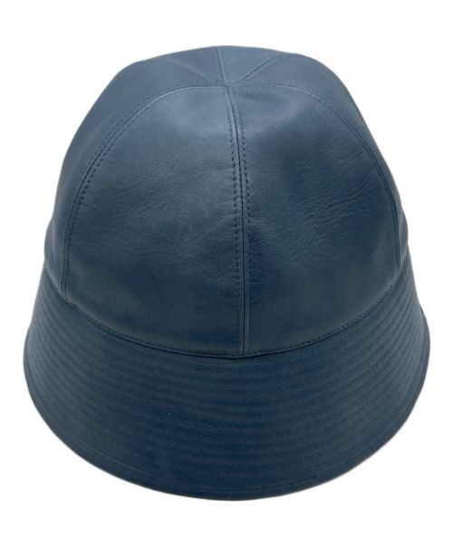 kijima takayuki（キジマタカユキ）kijima takayuki (キジマタカユキ) Karl Donoghue (カールドノヒュー) Lamb leather bucket hat ブルーの古着・服飾アイテム