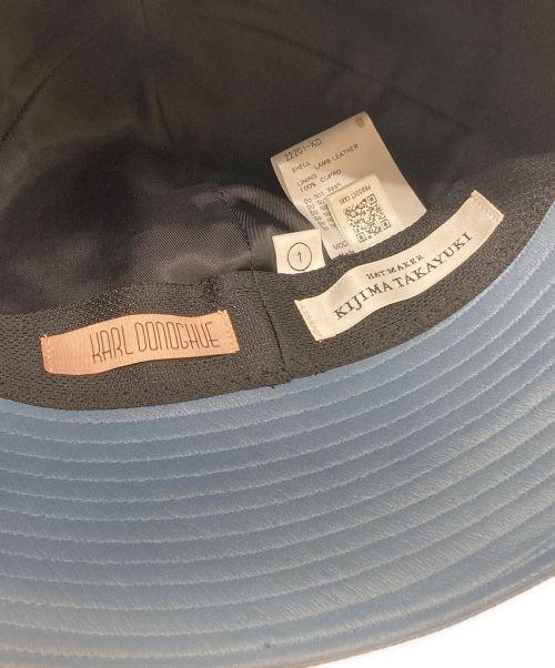 kijima takayuki（キジマタカユキ）kijima takayuki (キジマタカユキ) Karl Donoghue (カールドノヒュー) Lamb leather bucket hat ブルーの古着・服飾アイテム