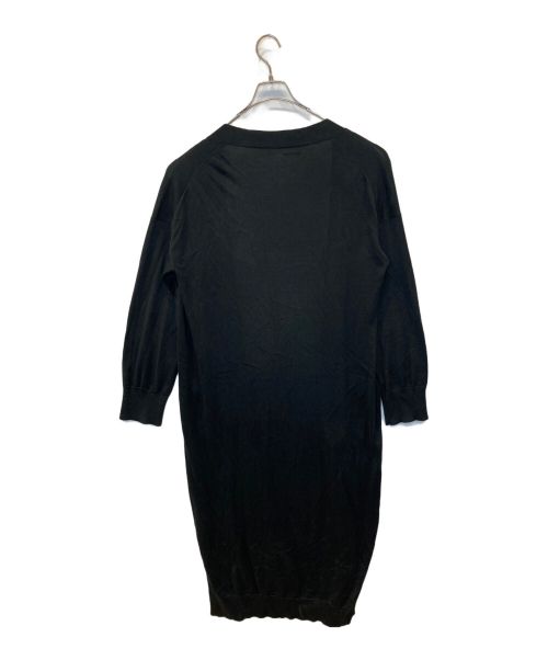 DEUXIEME CLASSE（ドゥーズィエム クラス）DEUXIEME CLASSE (ドゥーズィエム クラス) シルク混ハイゲージロングカーディガン ブラック サイズ:表記がないため不明の古着・服飾アイテム