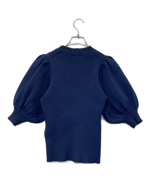 SEVEN TEN by MIHO KAWAHITO（セブン テン バイ ミホ カワヒト）SEVEN TEN by MIHO KAWAHITO (セブン テン バイ ミホ カワヒト) ボリュームスリーブニット セーター ネイビー サイズ:Sの古着・服飾アイテム