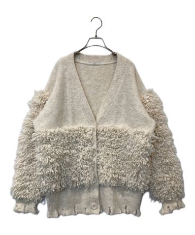 【美品】  MECRE / メクル | MECRE / メクル ループ ヤーン ダメージ ニット カーディガン | F | アイボリー | レディース 美品】 MECRE / メクル | MECRE / メクル ループ ヤーン ダメージ