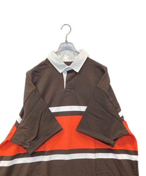 NAUTICA（ノーティカ）NAUTICA (ノーティカ) TOO HEAVY Oversized Rugger Shirt 100 BIG ブラウン サイズ:M 未使用品の古着・服飾アイテム