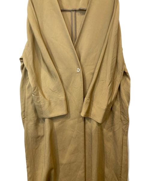 BALLSEY（ボールジィ）BALLSEY (ボールジィ) レーヨンコットン ベルテッドノーカラーコート　11-08-92-08303 ブラウン サイズ:36の古着・服飾アイテム