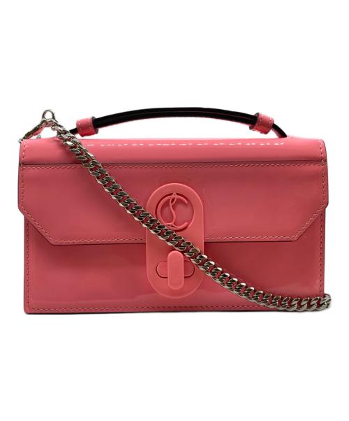 Christian Louboutin（クリスチャン・ルブタン）Christian Louboutin (クリスチャン・ルブタン) Elisa Baguette Bag Patent Small / エリサ バケットバッグ パテント スモール ピンクの古着・服飾アイテム