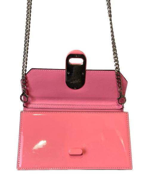 Christian Louboutin（クリスチャン・ルブタン）Christian Louboutin (クリスチャン・ルブタン) Elisa Baguette Bag Patent Small / エリサ バケットバッグ パテント スモール ピンクの古着・服飾アイテム