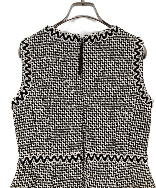 TO BE CHIC（トゥービーシック）TO BE CHIC (トゥービーシック) ツイードワンピース ブラック×ホワイト サイズ:40の古着・服飾アイテム