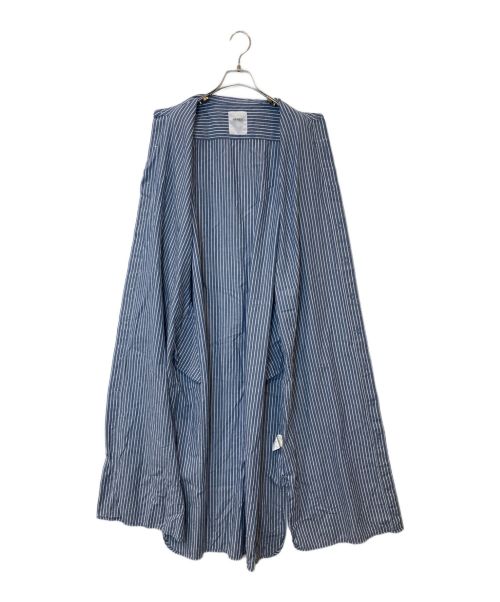 ARMEN（アーメン）ARMEN (アーメン) UTILITY BAND COLLAR LONG OP STRIPE ブルー×ホワイト サイズ:3の古着・服飾アイテム