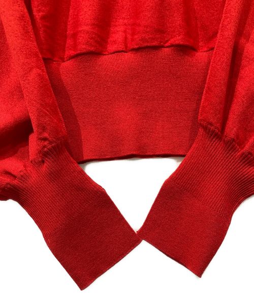 martinique（マルティニーク）martinique (マルティニーク) ドレープウールプルオーバー レッド サイズ:FREEの古着・服飾アイテム