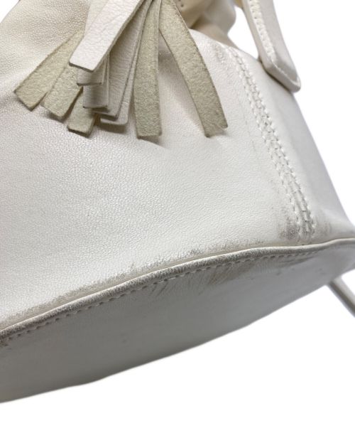 JIL SANDER（ジルサンダー）JIL SANDER (ジルサンダー) 巾着ショルダーバッグ ホワイトの古着・服飾アイテム