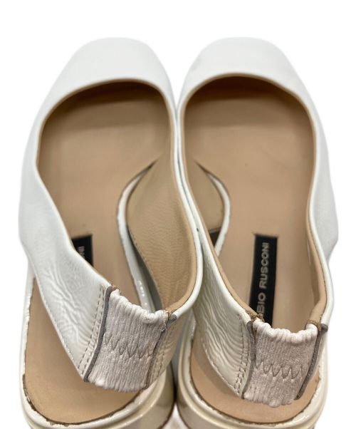 FABIO RUSCONI（ファビオルスコーニ）FABIO RUSCONI (ファビオルスコーニ) ミュール ホワイト サイズ:35の古着・服飾アイテム