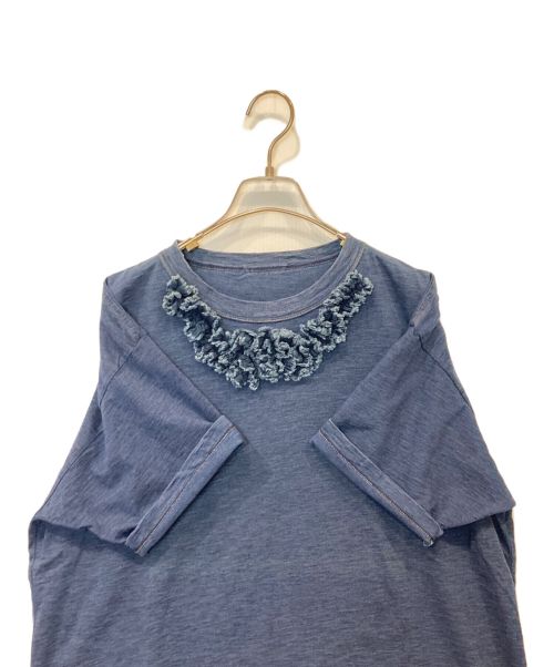 45rpm（45アールピーエム）45rpm (45アールピーエム) レイフリルのオーシャンTシャツ（インディゴ加工） インディゴ サイズ:2の古着・服飾アイテム