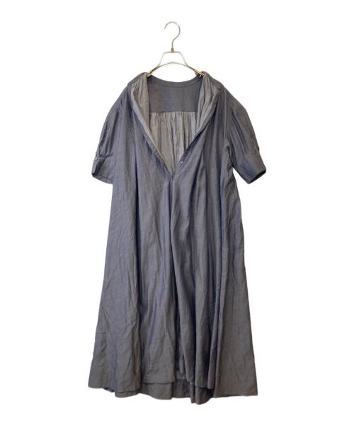 ANAYI（アナイ）ANAYI (アナイ) ライトツイルスタンドカラーワンピース 102127-14-400 グレー サイズ:36の古着・服飾アイテム