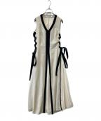 Snidelスナイデル）の古着「サイドプリーツバイカラーワンピ SWFO242068」｜アイボリー