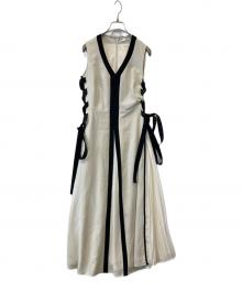 Snidel（スナイデル）の古着「サイドプリーツバイカラーワンピ SWFO242068」｜アイボリー