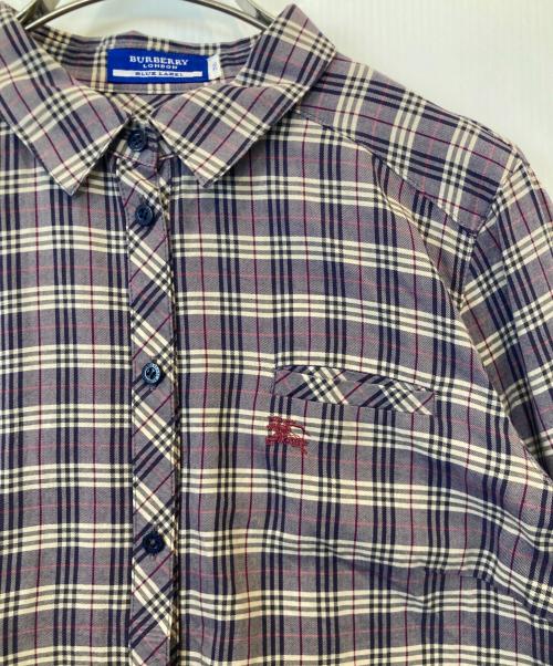 BURBERRY BLUE LABEL（バーバリー ブルー レーベル）BURBERRY BLUE LABEL (バーバリーロンドンブルーレーベル) ノバチェックシャツ パープル サイズ:38の古着・服飾アイテム