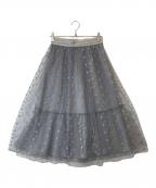 JILL STUARTジルスチュアート）の古着「マリースターチュールスカート 092-0122001　092-0122001」｜グレー