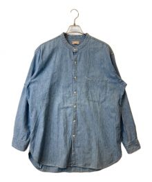 45R（フォーティファイブ・アール）の古着「ノーカラーシャンブレーシャツ」｜ブルー