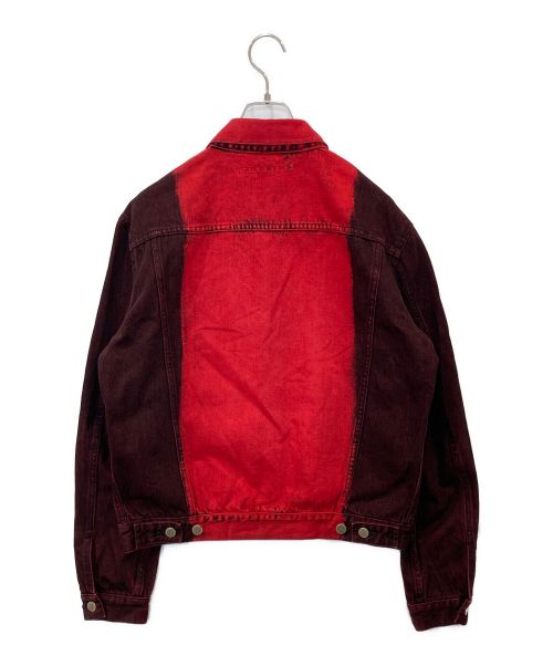 JOHN LAWRENCE SULLIVAN（ジョン ローレンス サリバン）JOHN LAWRENCE SULLIVAN (ジョン ローレンス サリバン) オーバダイ デニム ジン ジャケット　1B013-0319-59 レッド サイズ:48の古着・服飾アイテム