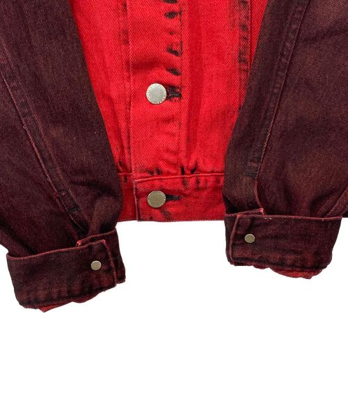 JOHN LAWRENCE SULLIVAN（ジョン ローレンス サリバン）JOHN LAWRENCE SULLIVAN (ジョン ローレンス サリバン) オーバダイ デニム ジン ジャケット　1B013-0319-59 レッド サイズ:48の古着・服飾アイテム