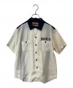 WEIRDOウィアード）の古着「ボーリングシャツ」｜ホワイト×ネイビー