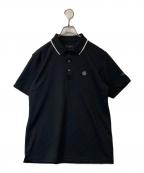 St ANDREWSセントアンドリュース）の古着「衿ライン ポロシャツ」｜ブラック