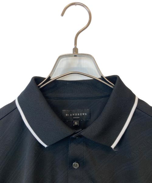 St ANDREWS（セントアンドリュース）St ANDREWS (セントアンドリュース) 衿ライン ポロシャツ ブラック サイズ:Lの古着・服飾アイテム