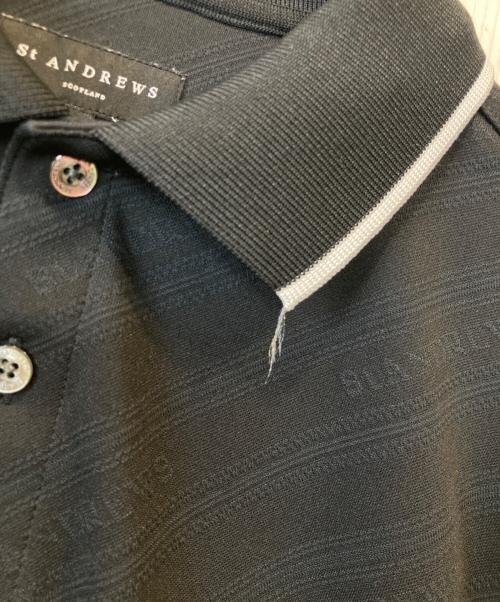 St ANDREWS（セントアンドリュース）St ANDREWS (セントアンドリュース) 衿ライン ポロシャツ ブラック サイズ:Lの古着・服飾アイテム