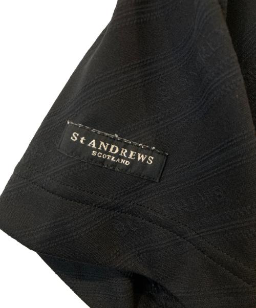 St ANDREWS（セントアンドリュース）St ANDREWS (セントアンドリュース) 衿ライン ポロシャツ ブラック サイズ:Lの古着・服飾アイテム