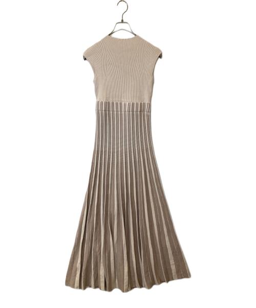 MERCURY DUO（マーキュリーデュオ）MERCURY DUO (マーキュリーデュオ) チェンジリブ配色ニットワンピース ベージュ サイズ: Mの古着・服飾アイテム