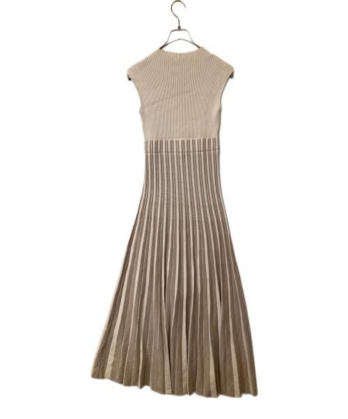 MERCURY DUO（マーキュリーデュオ）MERCURY DUO (マーキュリーデュオ) チェンジリブ配色ニットワンピース ベージュ サイズ: Mの古着・服飾アイテム