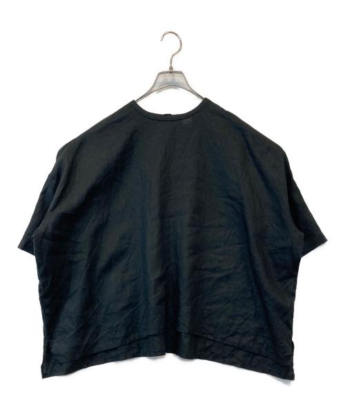 かぐれ（カグレ）かぐれ (カグレ) リネン半袖クルーネックプルオーバー　GA45-23M008 ブラック サイズ:FREEの古着・服飾アイテム
