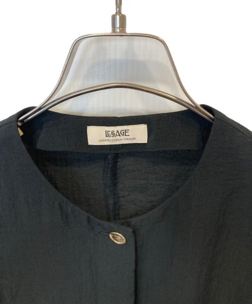 journal standard L'essage（ジャーナルスタンダード レサージュ）journal standard L'essage (ジャーナルスタンダード レサージュ) IPEKERタックハーフスリーブブラウス　24051370203020 ブラック サイズ:FREEの古着・服飾アイテム