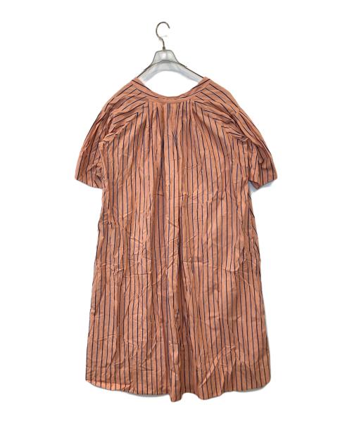 mala KALANCHOE（マーラ カランコエ）mala KALANCHOE (マーラ カランコエ) ポプリンストライプタックドレス　380411KF2S オレンジ サイズ:Mの古着・服飾アイテム