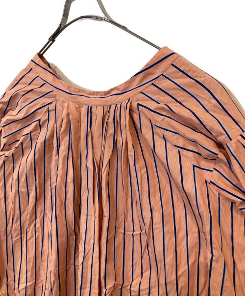 mala KALANCHOE（マーラ カランコエ）mala KALANCHOE (マーラ カランコエ) ポプリンストライプタックドレス　380411KF2S オレンジ サイズ:Mの古着・服飾アイテム