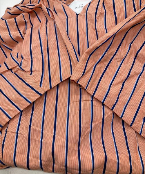 mala KALANCHOE（マーラ カランコエ）mala KALANCHOE (マーラ カランコエ) ポプリンストライプタックドレス　380411KF2S オレンジ サイズ:Mの古着・服飾アイテム