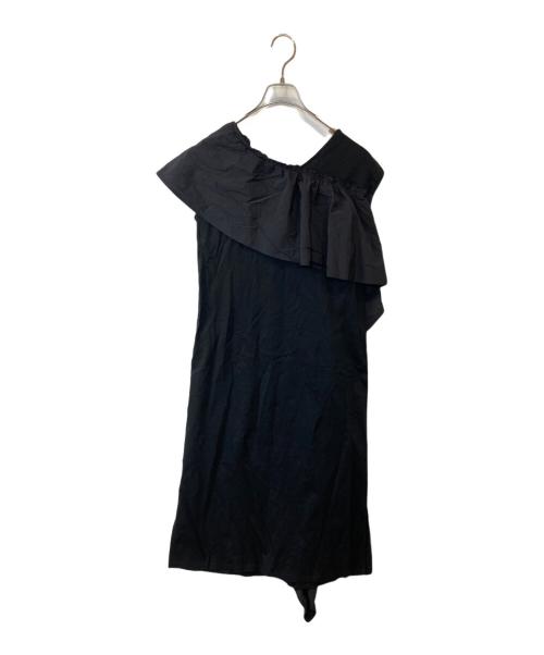 LE CIEL BLEU（ルシェルブルー）LE CIEL BLEU (ルシェルブルー) タフタラッフルドレス　20S65526 ブラック サイズ:SIZE 36の古着・服飾アイテム