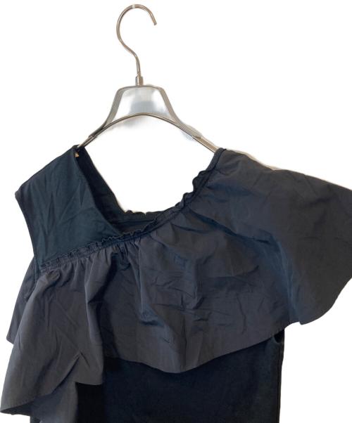 LE CIEL BLEU（ルシェルブルー）LE CIEL BLEU (ルシェルブルー) タフタラッフルドレス　20S65526 ブラック サイズ:SIZE 36の古着・服飾アイテム