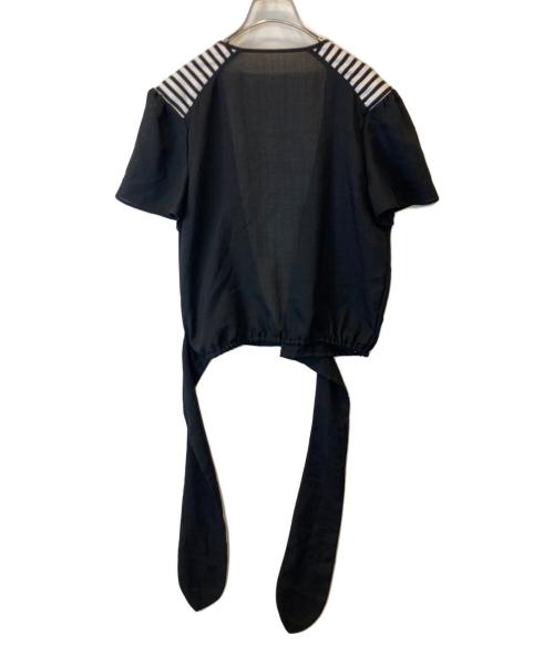 BORDERS at BALCONY（ボーダーズアットバルコニー）BORDERS AT BALCONY (ボーダーズアットバルコニー) BEACH TIEFRONT TOP BD2111-4F-59 カーディガン ブラック サイズ:38の古着・服飾アイテム