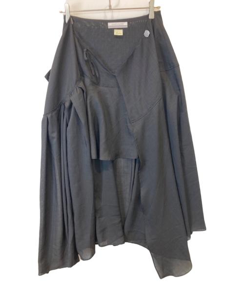 BORDERS at BALCONY（ボーダーズアットバルコニー）BORDERS AT BALCONY (ボーダーズアットバルコニー) ビーチラップスカート BD2111-4F-58 ブラック サイズ:38の古着・服飾アイテム