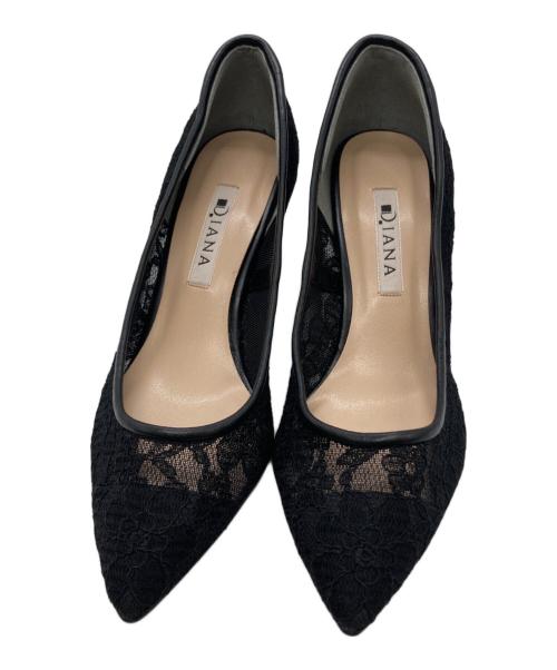 DIANA（ダイアナ）DIANA (ダイアナ) チュールレースパンプス ブラック サイズ:22の古着・服飾アイテム