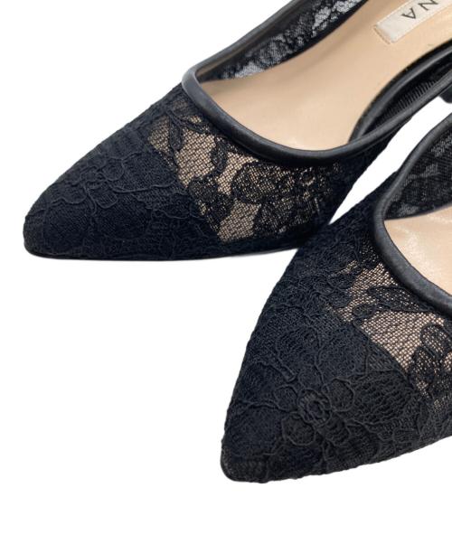 DIANA（ダイアナ）DIANA (ダイアナ) チュールレースパンプス ブラック サイズ:22の古着・服飾アイテム