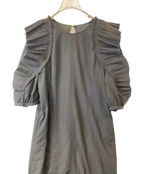 JILL STUART（ジルスチュアート）JILL STUART  (ジルスチュアート) プリーツラッフルドレス 092-3140031 ブラック サイズ:4の古着・服飾アイテム