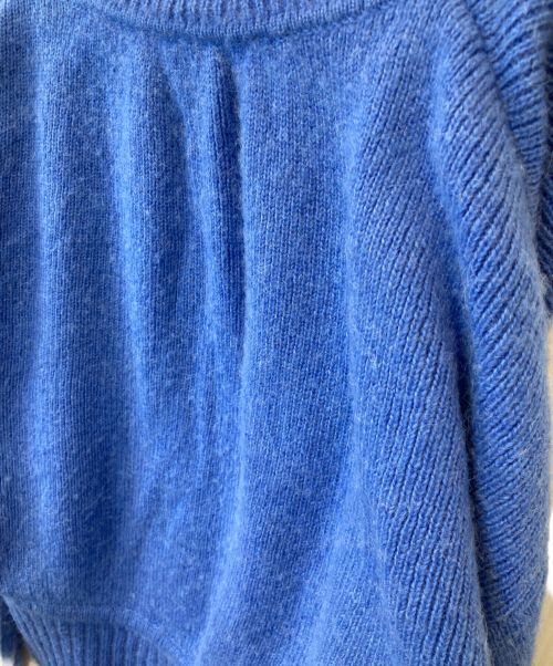 Ameri（アメリ）AMERI (アメリ) TURN OVER KNIT CARDIGAN 01320120890 カーディガン ブルー サイズ:FREEの古着・服飾アイテム