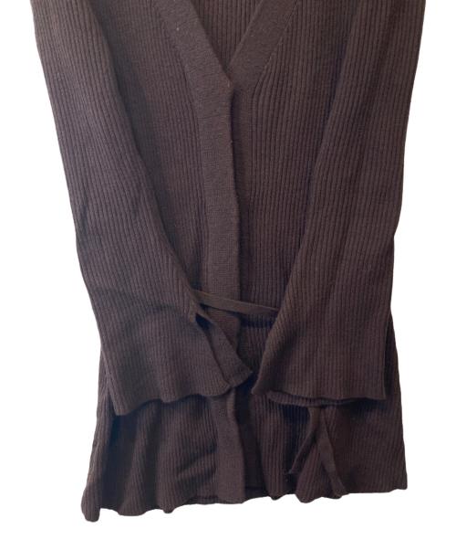 Priv. Spoons Club（プライベートスプーンズクラブ）Priv. Spoons Club (プライベートスプーンズクラブ) Naoko Tsuji (ナオコツジ) コラボニットガウン　P2232-04030 ダークブラウン サイズ:FREEの古着・服飾アイテム