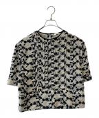 CLANEクラネ）の古着「エンブロイダリーフラワートップス 19122-4171」｜ベージュ