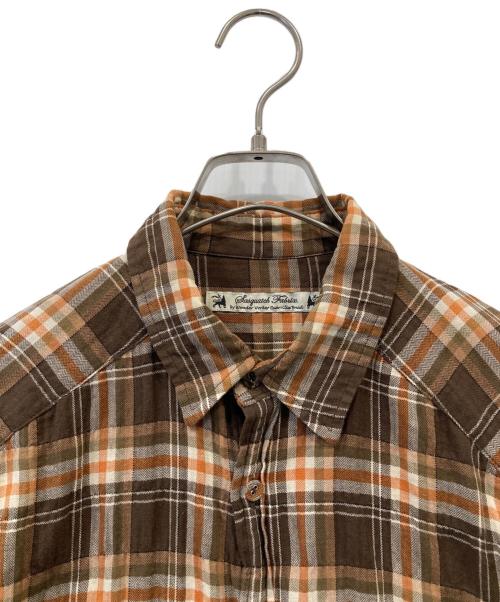 SASQUATCHfabrix.（サスクワッチファブリックス）SASQUATCHfabrix. (サスクワッチファブリックス) チェックシャツ ブラウン サイズ:Sの古着・服飾アイテム