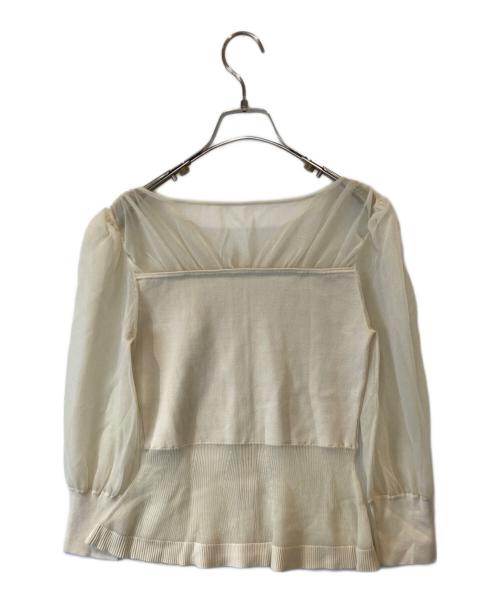 Snidel（スナイデル）Snidel (スナイデル) シアーボーダーニットプルオーバー SWNT241162 ベージュ サイズ:FREEの古着・服飾アイテム