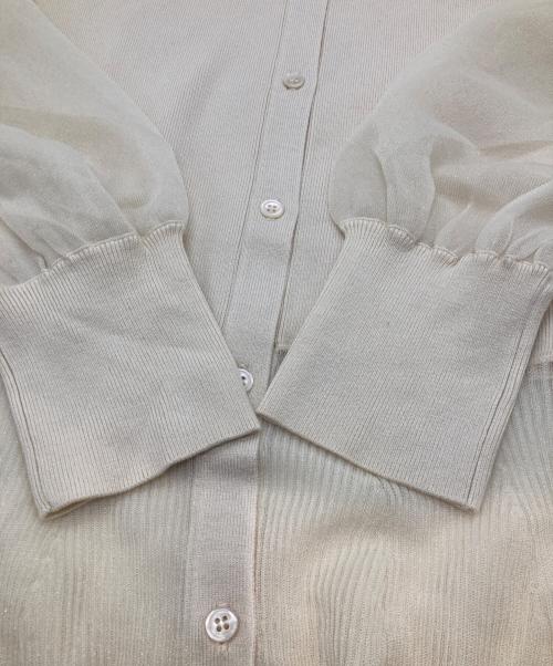 Snidel（スナイデル）Snidel (スナイデル) シアーボーダーニットプルオーバー SWNT241162 ベージュ サイズ:FREEの古着・服飾アイテム