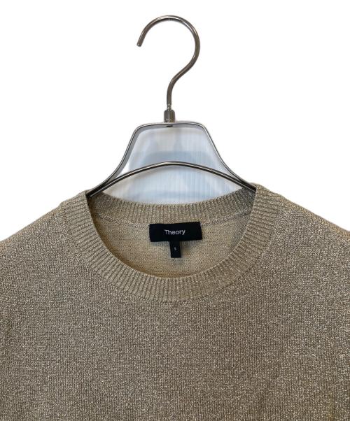 theory（セオリー）theory (セオリー) Metallic Cupro Slim Crew　4101719 ベージュ サイズ:Sの古着・服飾アイテム